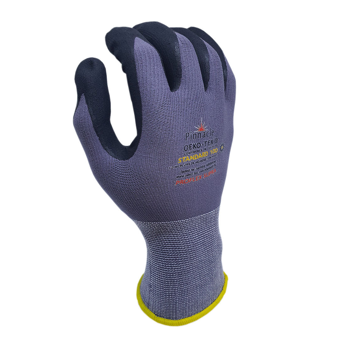 Pinnacle ProFlex Supra Multi-Purpose Microfoam Nitrile Safety Glove - Enhanced Grip, Durability, and Comfort.