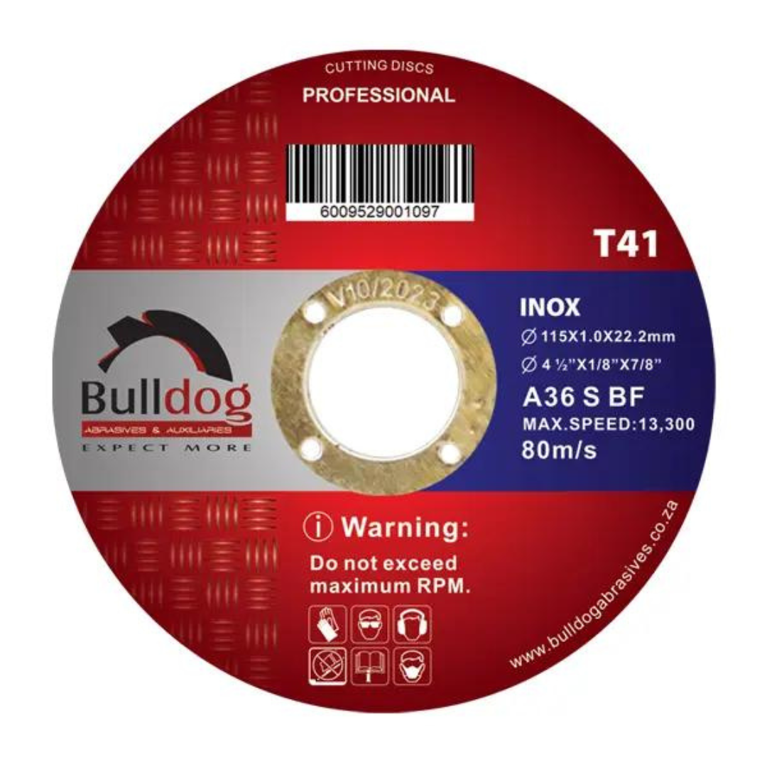 Bulldog Metal Cutting Disc 115 x 1 x 22.2 mm