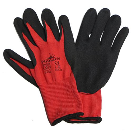 Pinnacle SP-Flex HD Red/Black Ninja Nitrile Safety Glove Sandy Palm