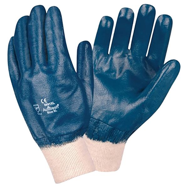 Pinnacle Blue Nitrile Safety Glove Knit Wrist