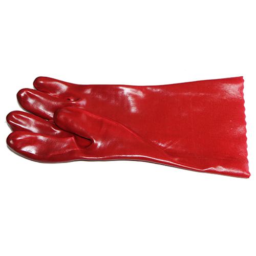 13-100322 PVC Red Open Cuff Gloves 35cm