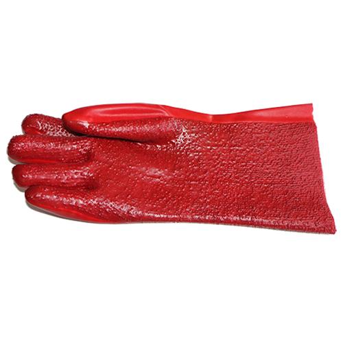 13-1003233 PVC Red Rough Palm Heavy Duty Open Cuff Gloves 35cm