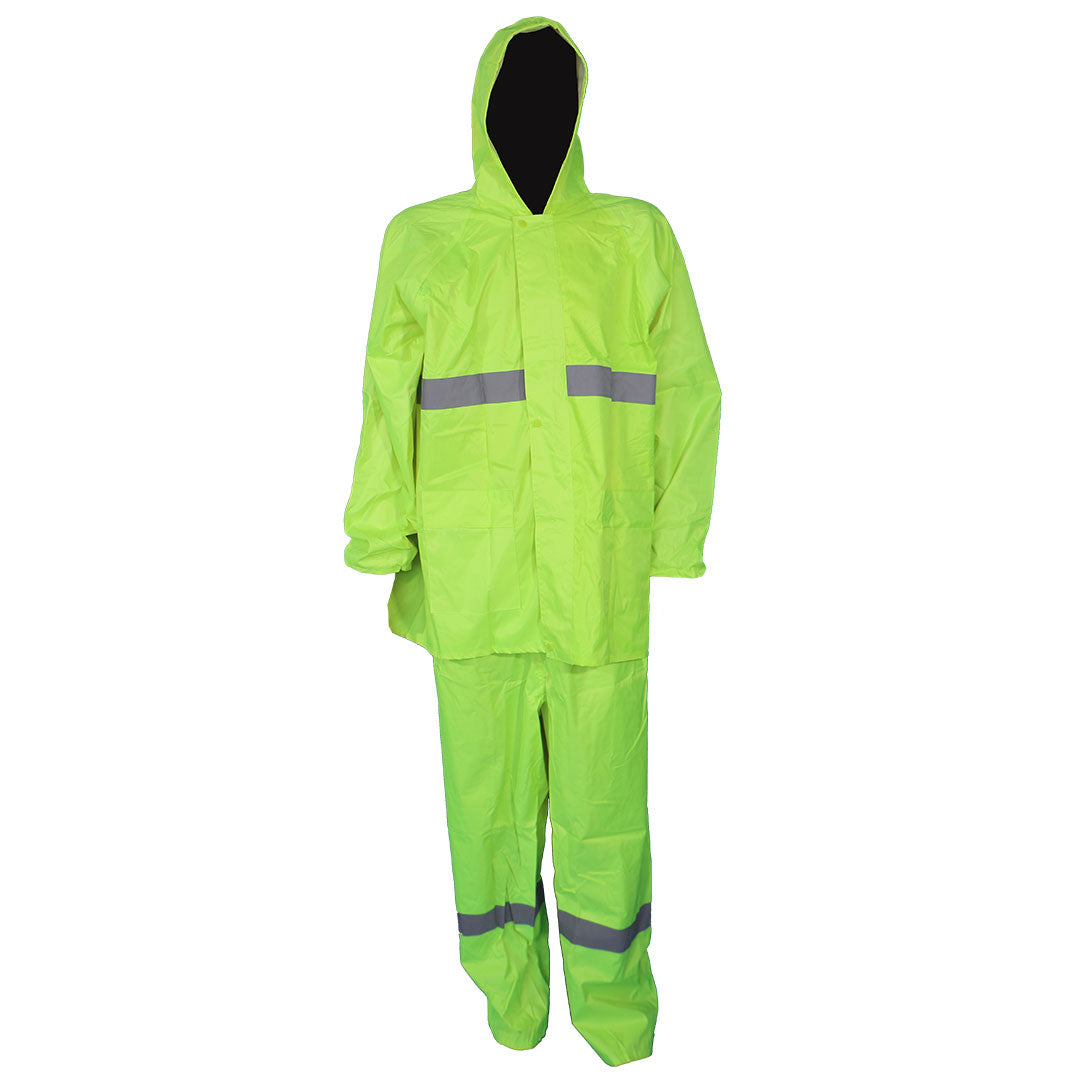 Pinnacle Lime Rubberised Rain Suit with Reflective