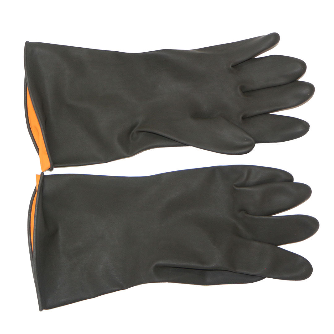 Black Industrial Rubber Glove Smooth Palm 35cm