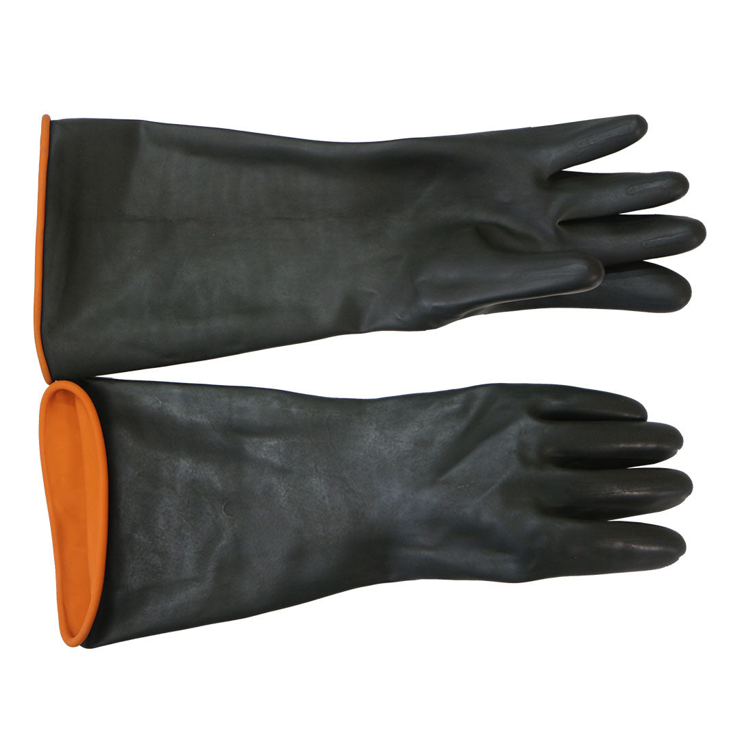 Black Industrial Rubber Glove Smooth Palm 55cm