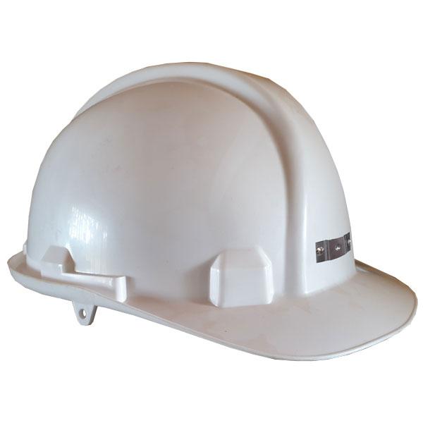 Safety Hard Hat with Cap Lamp Bracket White Pinnacle Welding