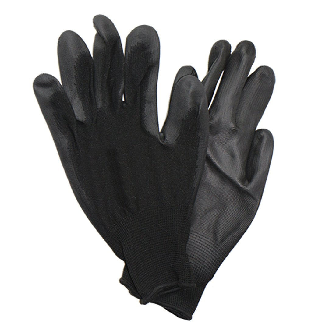 Pinnacle PU Palm Coated Glove - Black and White, Ultra-Thin, EN388 4131 Compliant.