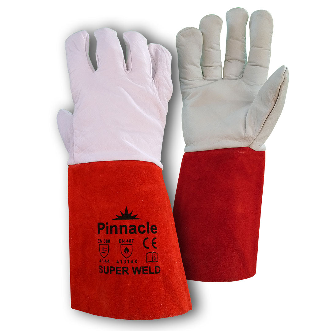Pinnacle Superweld VIP TIG Welding Gloves with Red Extended Cuff