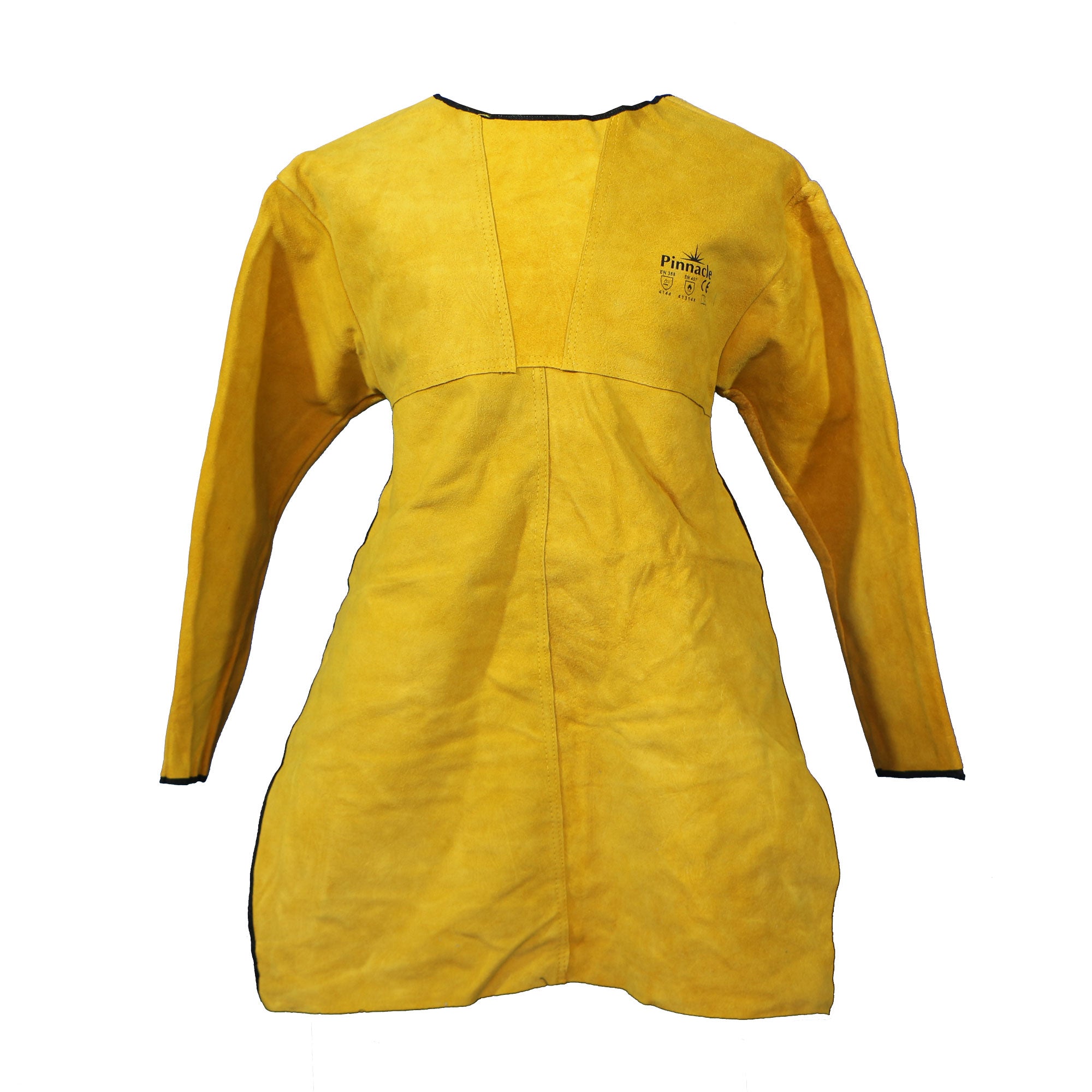 Pinnacle Yellow Suede Leather Welding Yoke & Apron - Welding Jacket, Yoke, and Apron in One